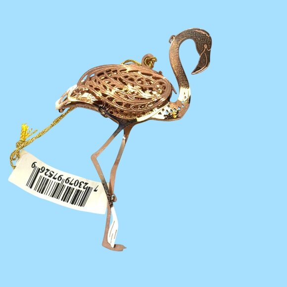 baldwin Other - VTG Baldwin Flamingo Ornament 3D Tropical Collection Rose Gold Metal Filigree